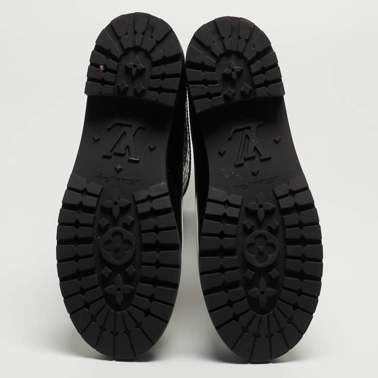 Pre Owned Louis Vuitton Black Monogram Rubber Splash Rain Boots Size 40