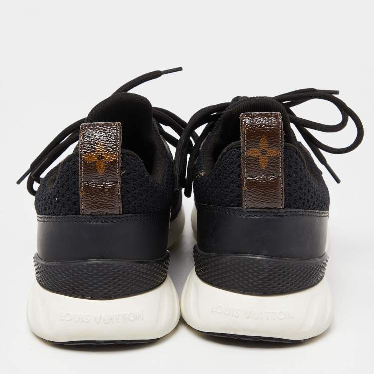 Pre Owned Louis Vuitton Black Knit Fabric and Coated Canvas Aftergame Sneakers Size 37.5