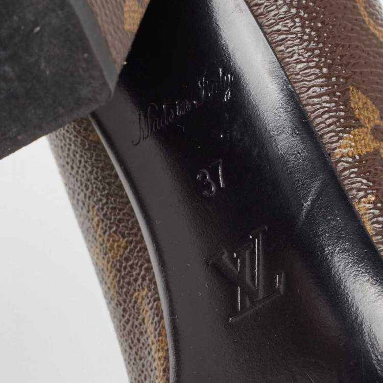 Pre Owned Louis Vuitton Brown Monogram Canvas Madeleine Pumps Size 37