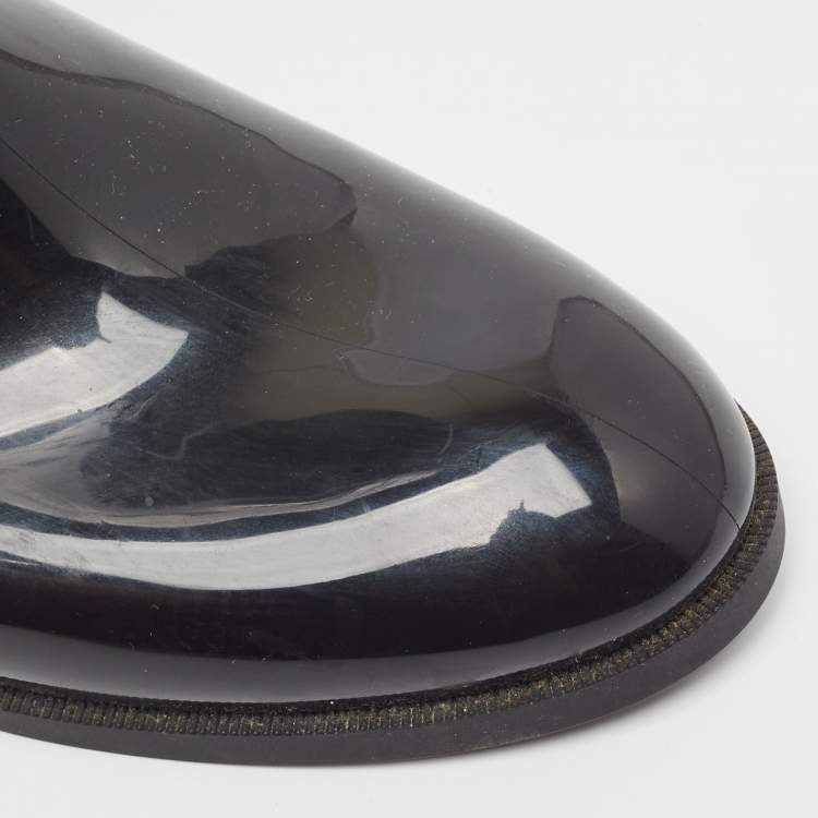 Pre Owned Louis Vuitton Black Monogram Rubber Rain Boots Size 40
