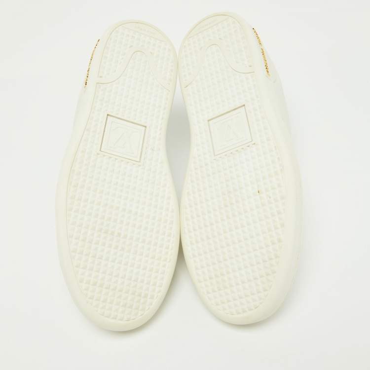 Pre Owned Louis Vuitton White/Gold Leather Frontrow Sneakers Size 36