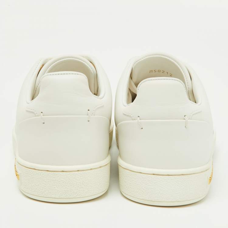 Pre Owned Louis Vuitton White/Gold Leather Frontrow Sneakers Size 36