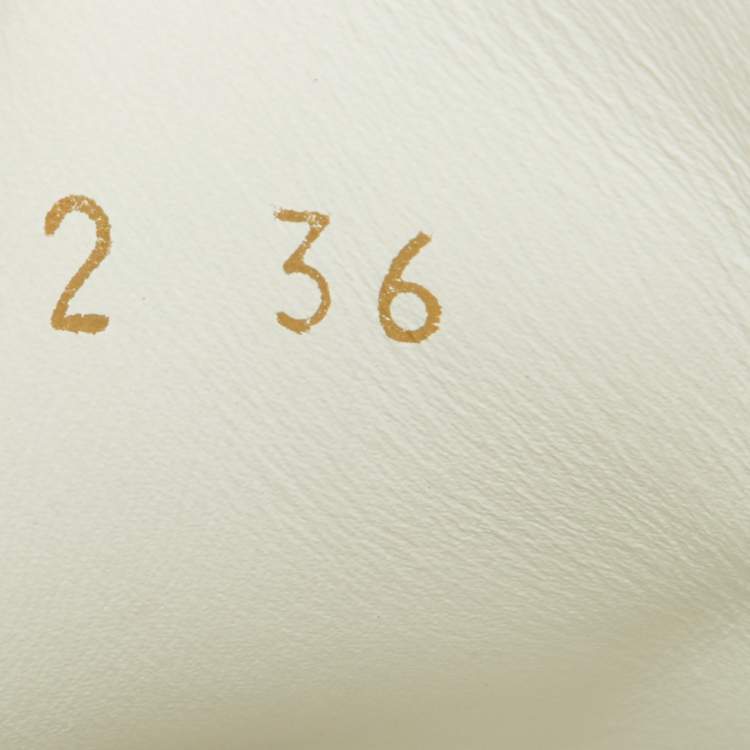 Pre Owned Louis Vuitton White/Gold Leather Frontrow Sneakers Size 36