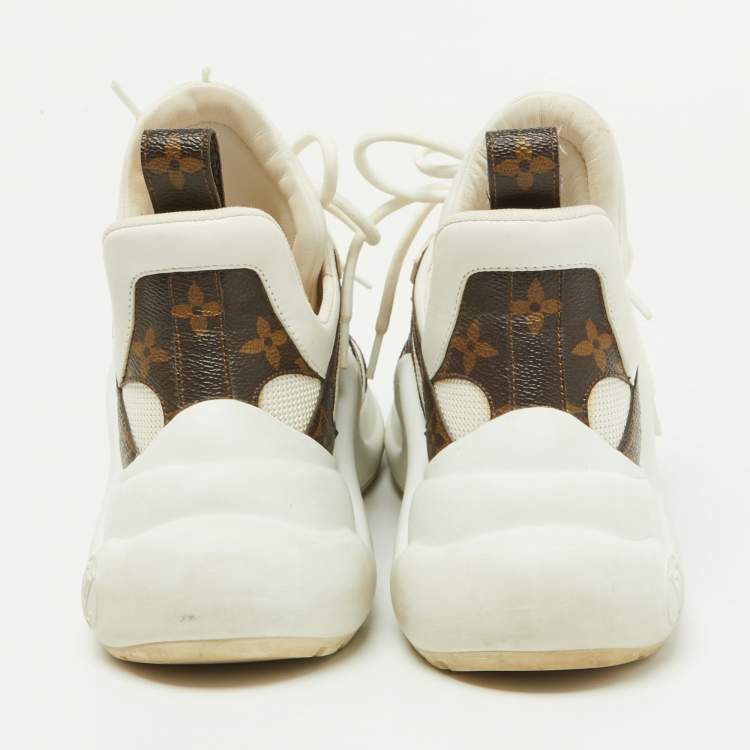 Pre Owned Louis Vuitton White Mesh and Nylon Archlight Sneakers Size 36