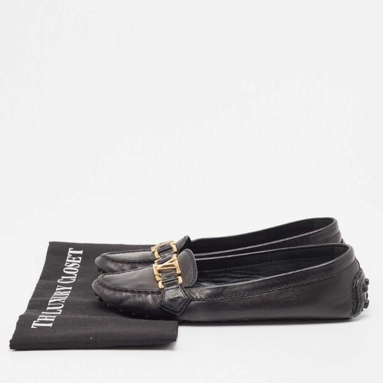 مملوكة مسبقًا Louis Vuitton Black Leather Oxford Loafers Size 37.5