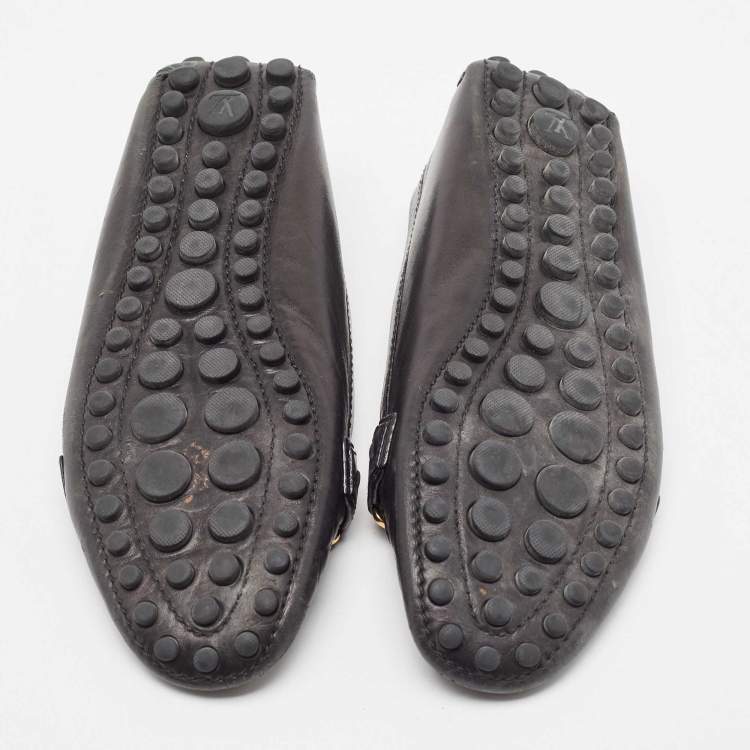 مملوكة مسبقًا Louis Vuitton Black Leather Oxford Loafers Size 37.5