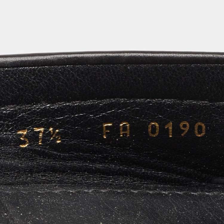 مملوكة مسبقًا Louis Vuitton Black Leather Oxford Loafers Size 37.5