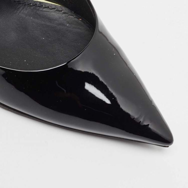 Pre Owned Louis Vuitton Black Patent Leather Eyeline Pumps Size 38