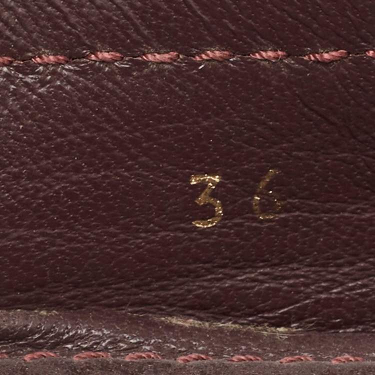 Pre Owned Louis Vuitton Burgundy Patent Leather Oxford Loafers Size 36