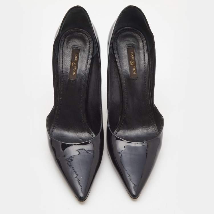 Pre Owned Louis Vuitton Black Patent Leather D'orsay Pumps Size 38