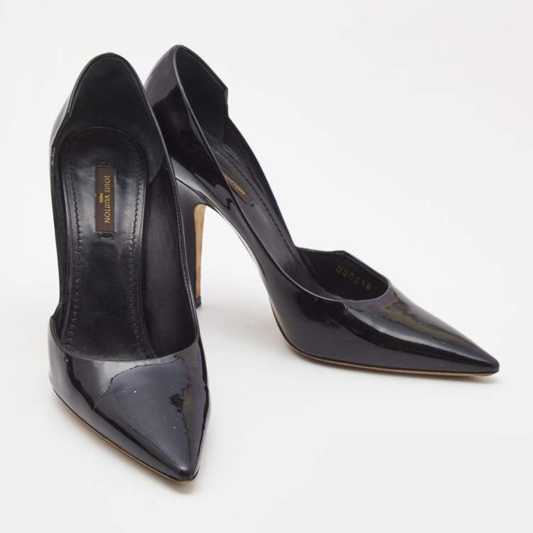 Pre Owned Louis Vuitton Black Patent Leather D'orsay Pumps Size 38