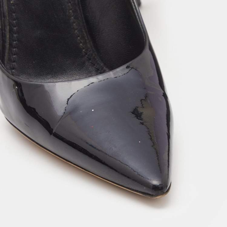 Pre Owned Louis Vuitton Black Patent Leather D'orsay Pumps Size 38