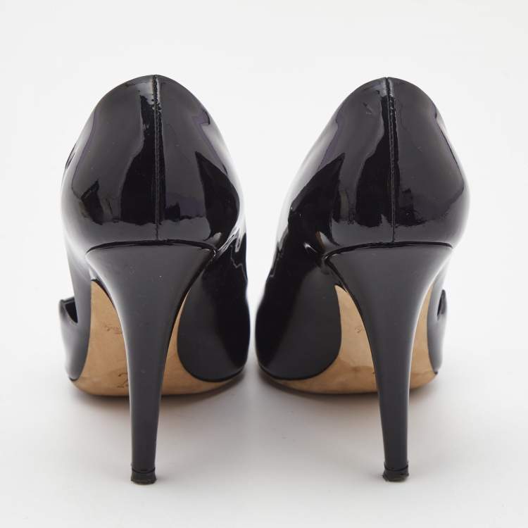 Pre Owned Louis Vuitton Black Patent Leather D'orsay Pumps Size 38
