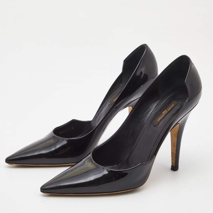 Pre Owned Louis Vuitton Black Patent Leather D'orsay Pumps Size 38