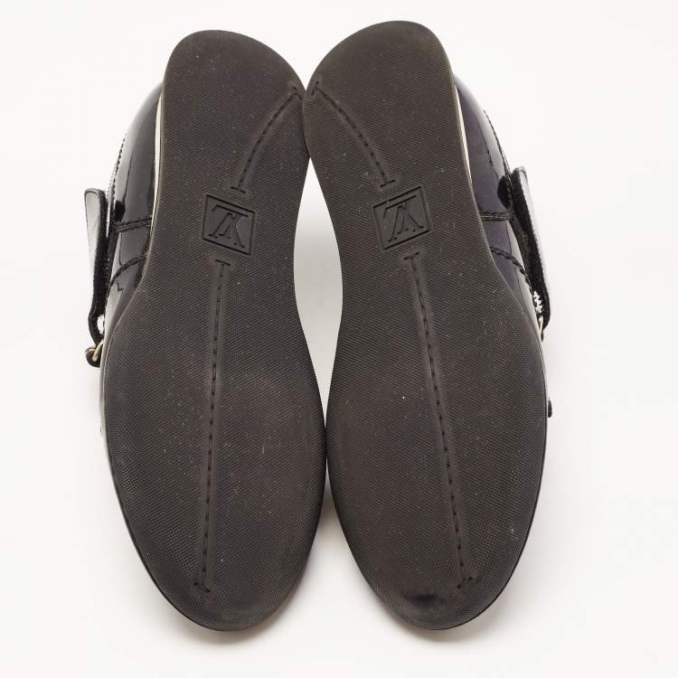 Pre Owned Louis Vuitton Black Patent Leather Sneakers Size 36