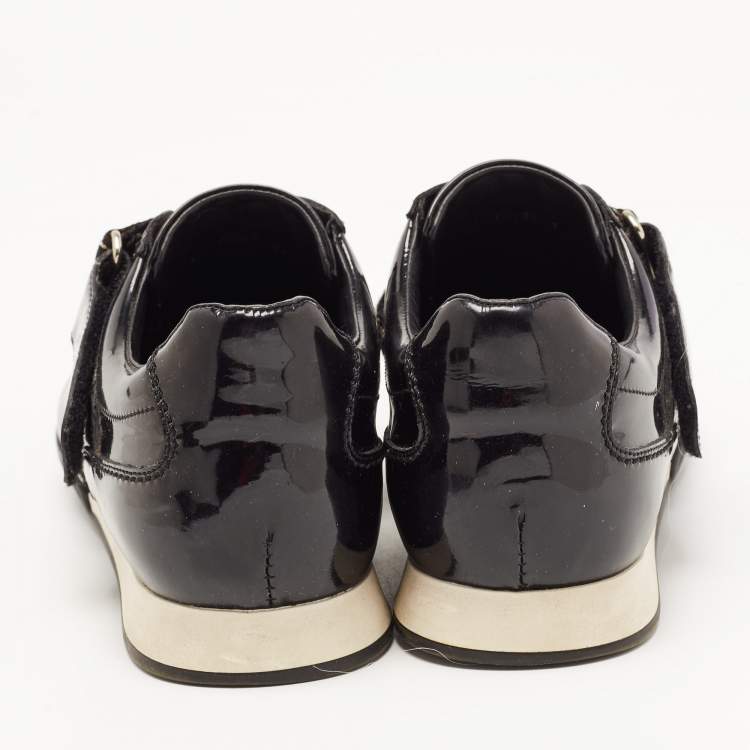 Pre Owned Louis Vuitton Black Patent Leather Sneakers Size 36