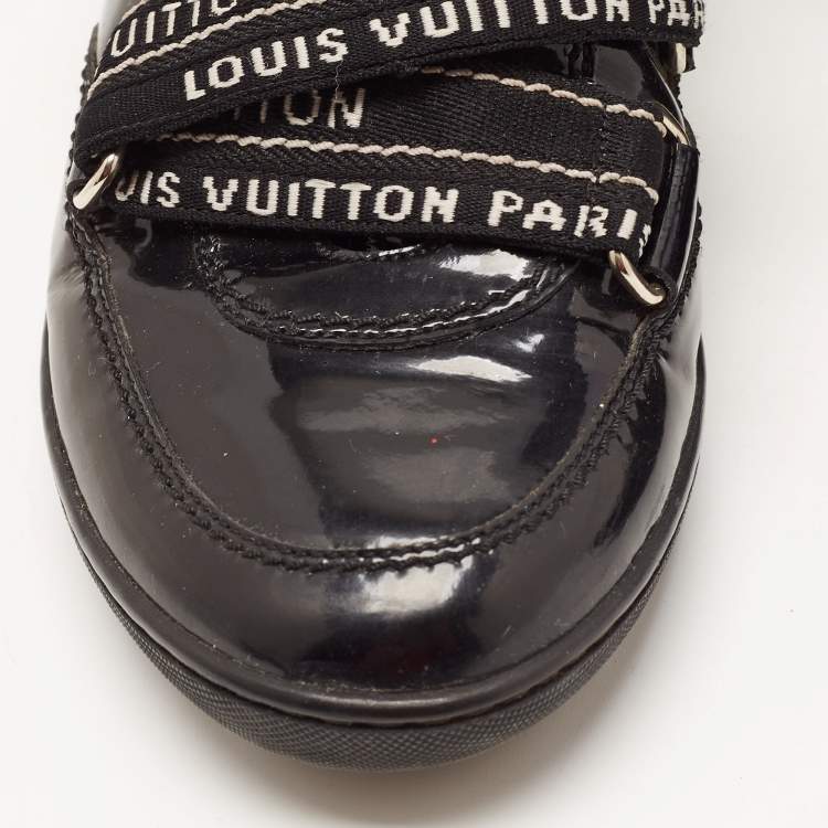 Pre Owned Louis Vuitton Black Patent Leather Sneakers Size 36
