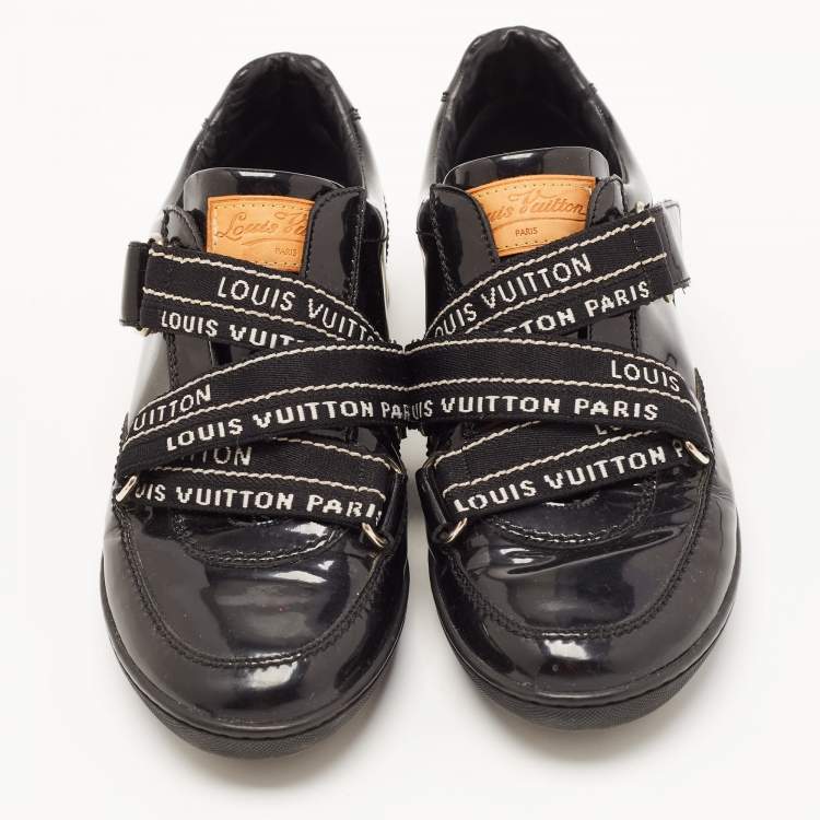 Pre Owned Louis Vuitton Black Patent Leather Sneakers Size 36