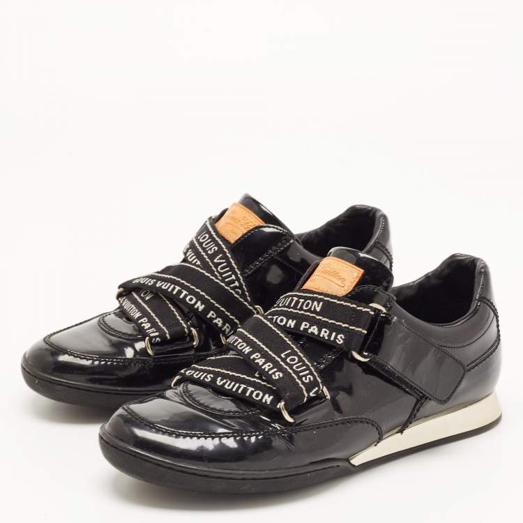 Pre Owned Louis Vuitton Black Patent Leather Sneakers Size 36