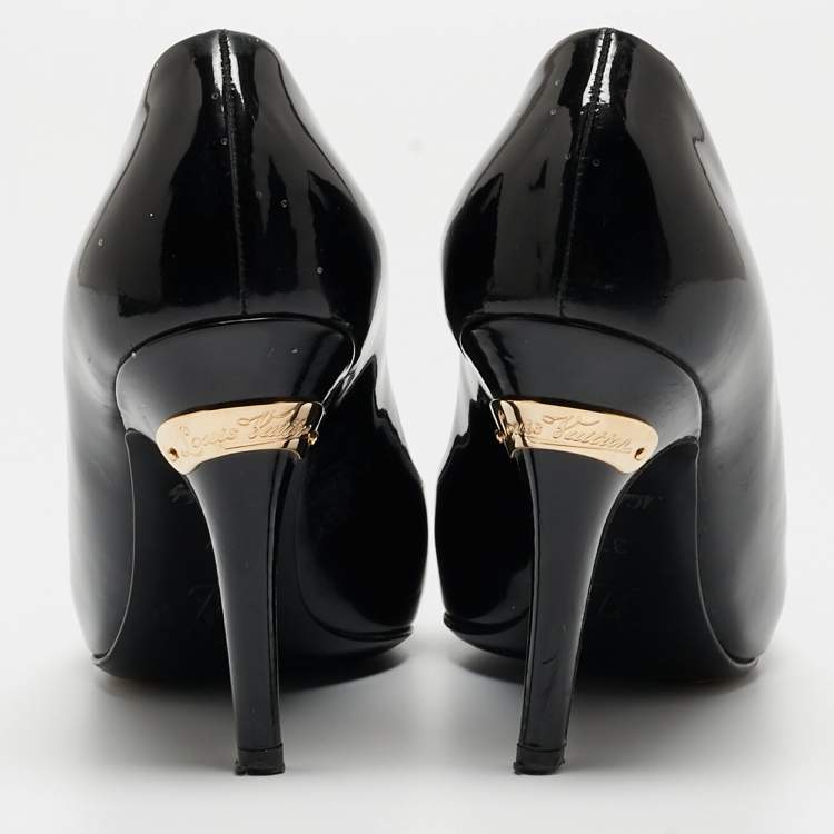 Pre Owned Louis Vuitton Black Patent Leather Pumps Size 37