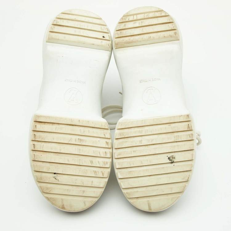 Pre Owned Louis Vuitton White Mesh and Monogram Canvas Archlight Sneakers Size 35.5