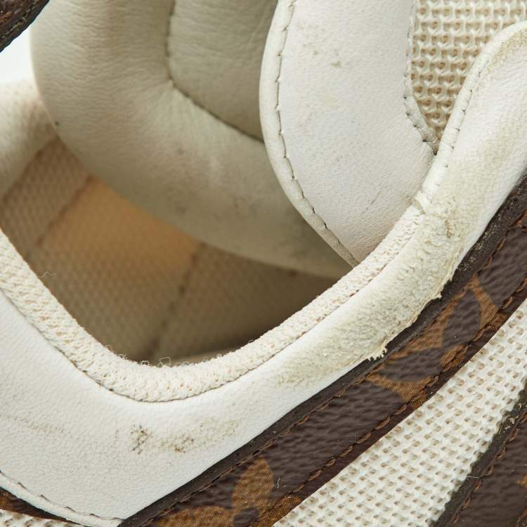 Pre Owned Louis Vuitton White Mesh and Monogram Canvas Archlight Sneakers Size 35.5