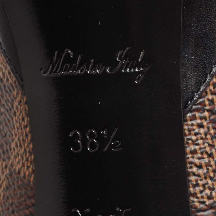 Pre Owned Louis Vuitton Black Damier Ebene Canvas Chérie Pumps Size 38.5