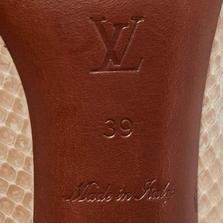 Pre Owned Louis Vuitton Two Tone Python Eyeline Pumps Size 39