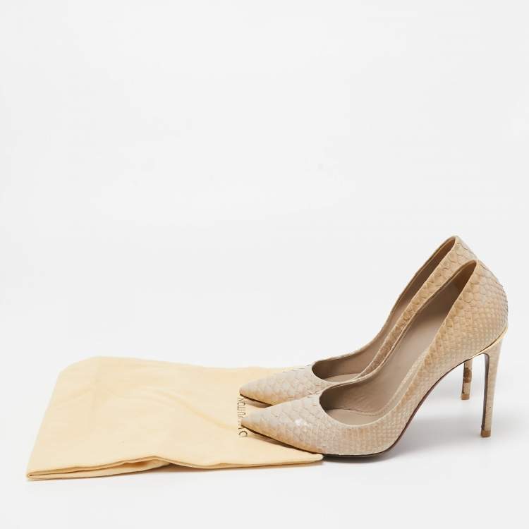 Pre Owned Louis Vuitton Two Tone Python Eyeline Pumps Size 39