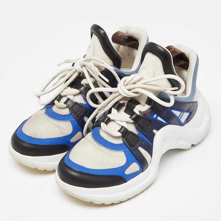Pre Owned Louis Vuitton Tricolor Mesh and Leather Archlight Sneakers Size 36