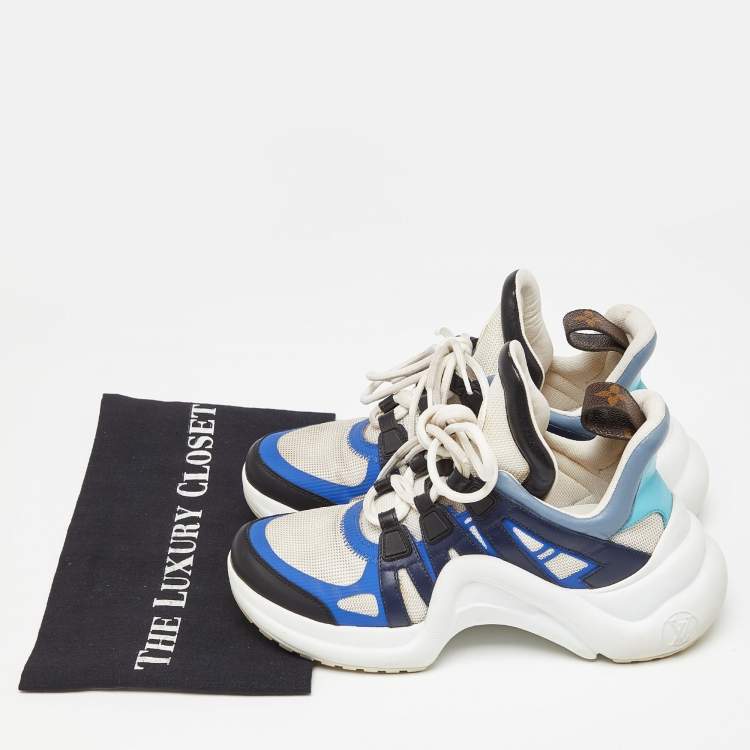 Pre Owned Louis Vuitton Tricolor Mesh and Leather Archlight Sneakers Size 36