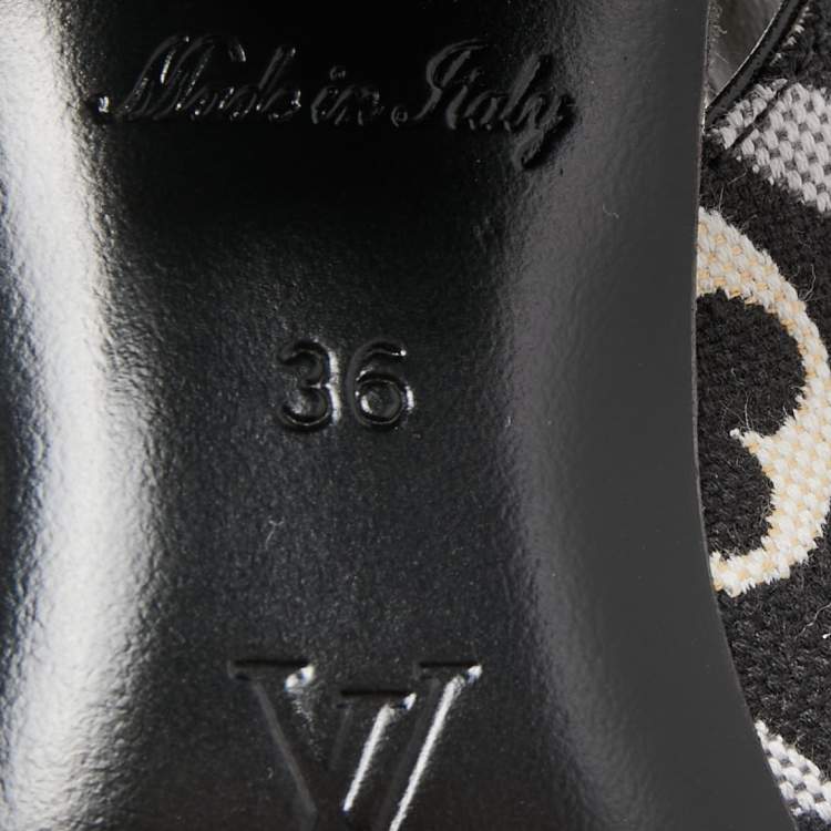 Pre Owned Louis Vuitton Monochrome 1854 Monogram Canvas Slingback Pumps Size 36