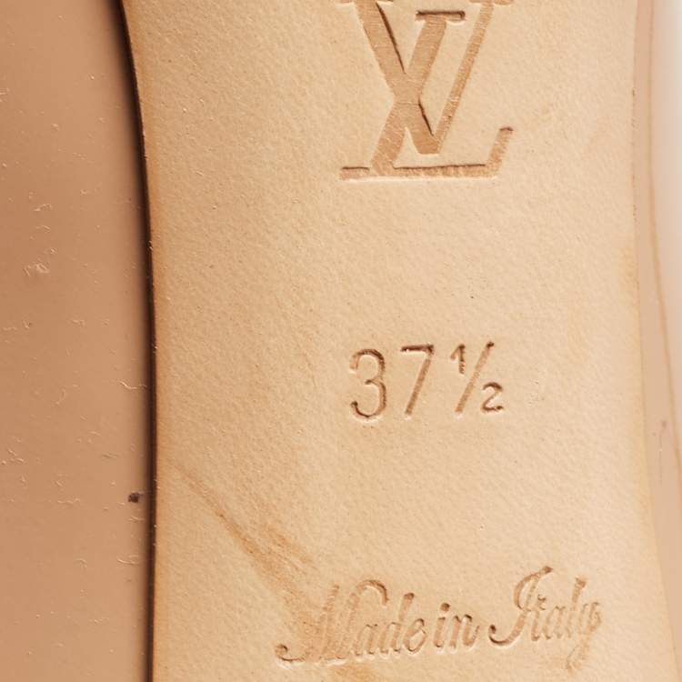 Pre Owned Louis Vuitton Beige Patent Fiance Pumps Size 37.5