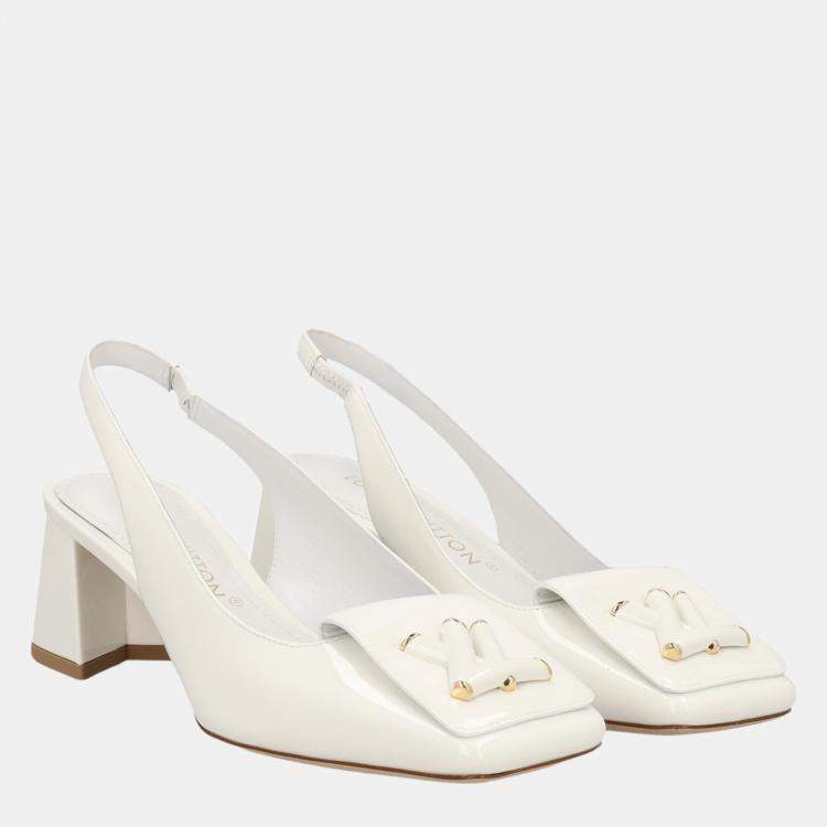 Pre Owned Louis Vuitton  Women's Leather Heels - White - EU 37.5