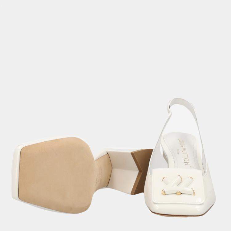 Pre Owned Louis Vuitton  Women's Leather Heels - White - EU 37.5