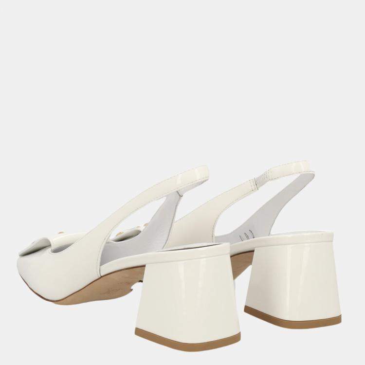 Pre Owned Louis Vuitton  Women's Leather Heels - White - EU 37.5