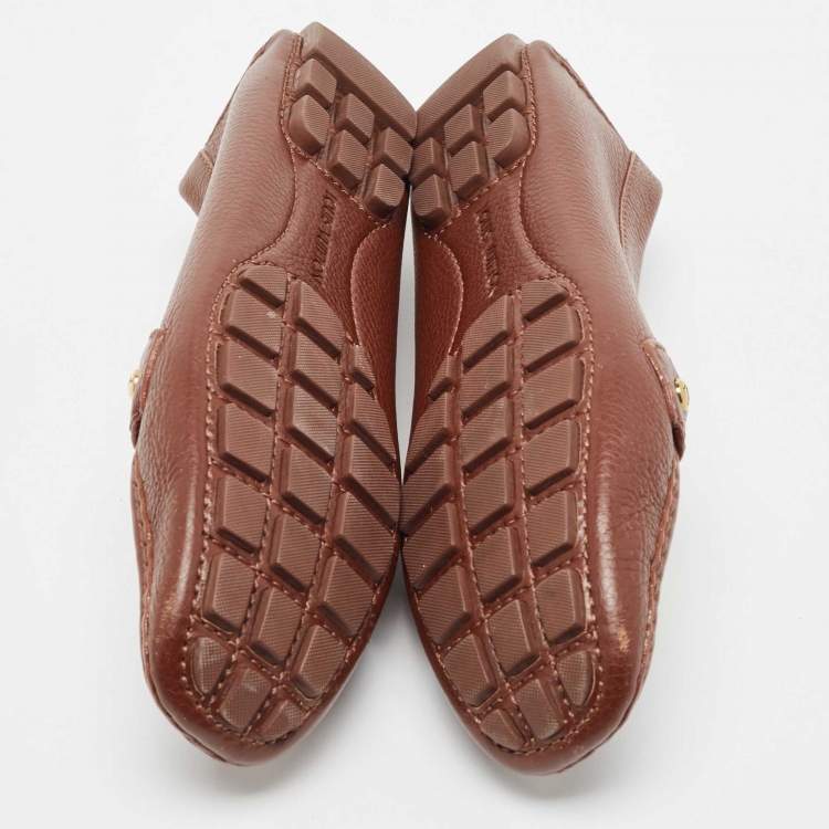 Pre Owned Louis Vuitton Brown Leather Monte Carlo Loafers Size 40
