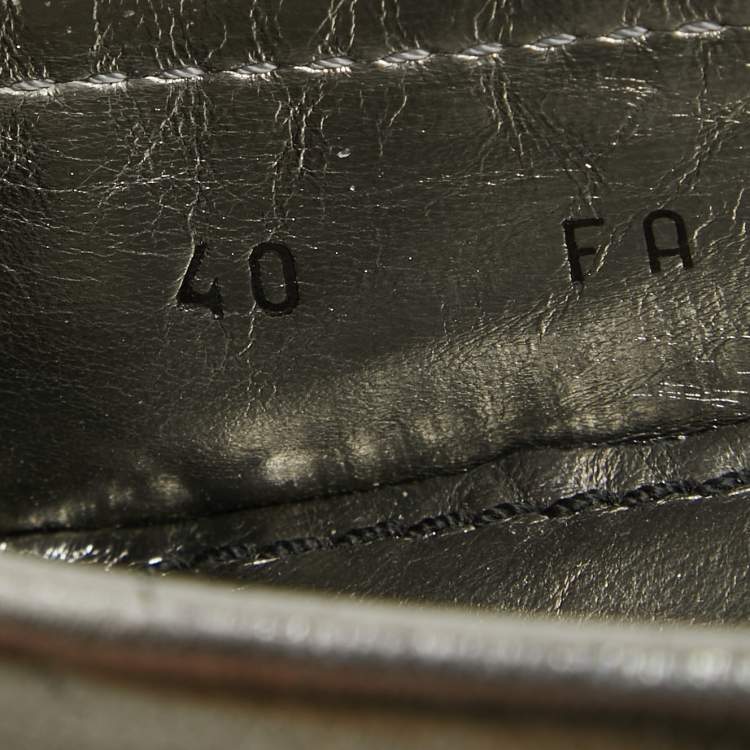 Pre Owned Louis Vuitton Metallic Leather Monte Carlo Loafers Size 40