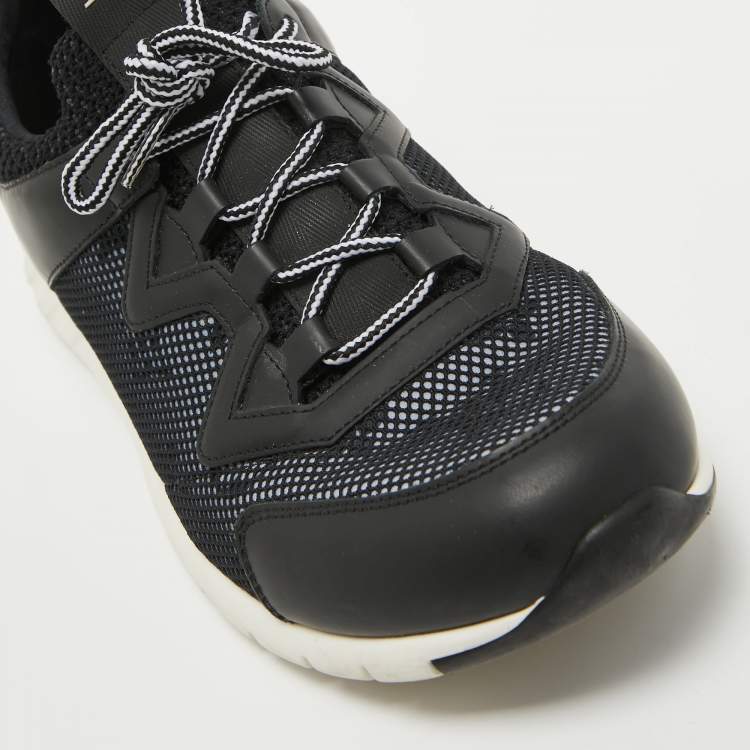 Pre Owned Louis Vuitton Black Mesh and Leather Aftergame Sneakers Size 40