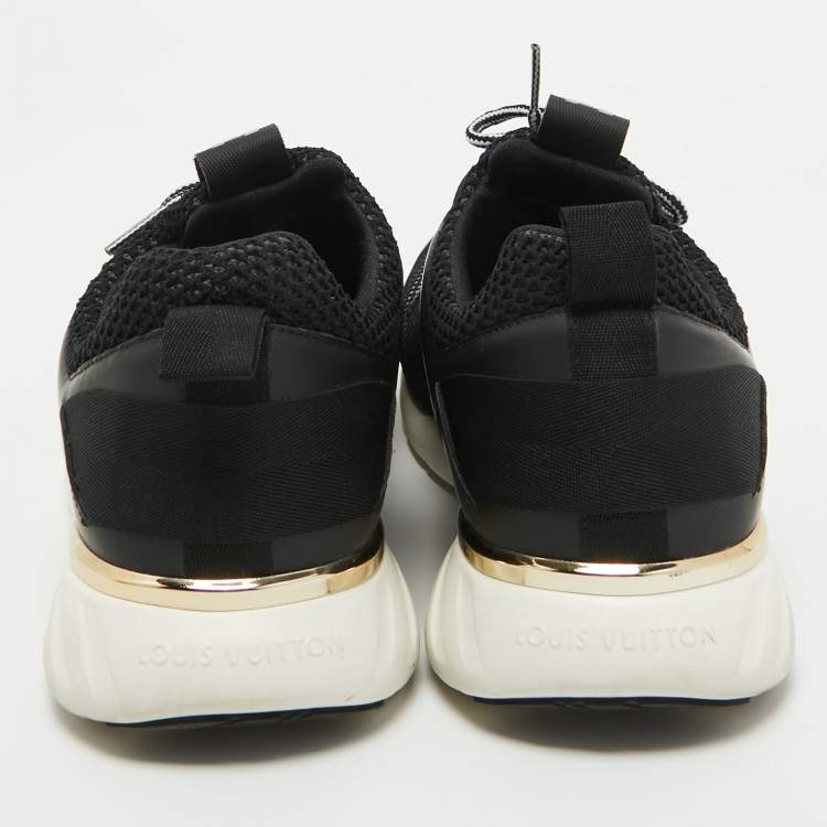 Pre Owned Louis Vuitton Black Mesh and Leather Aftergame Sneakers Size 40