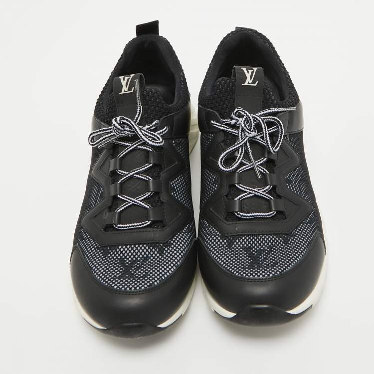 Pre Owned Louis Vuitton Black Mesh and Leather Aftergame Sneakers Size 40