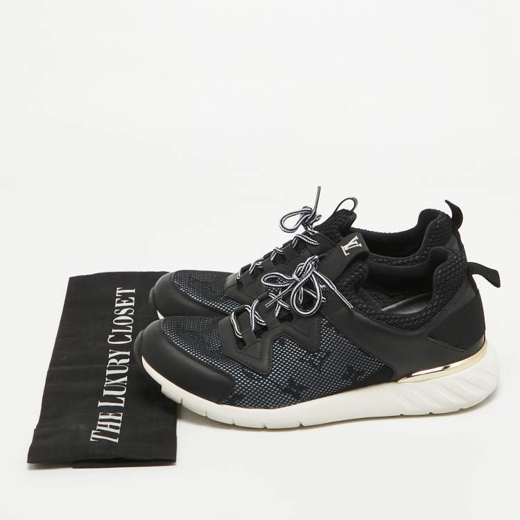 Pre Owned Louis Vuitton Black Mesh and Leather Aftergame Sneakers Size 40