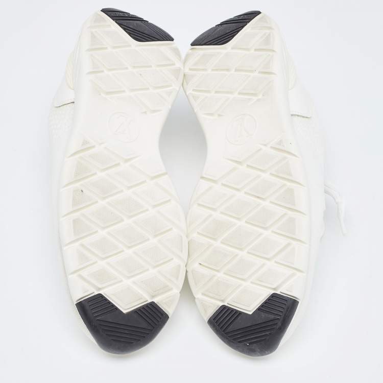 Pre Owned Louis Vuitton White Knit Fabric Aftergame Low Top Sneakers Size 39