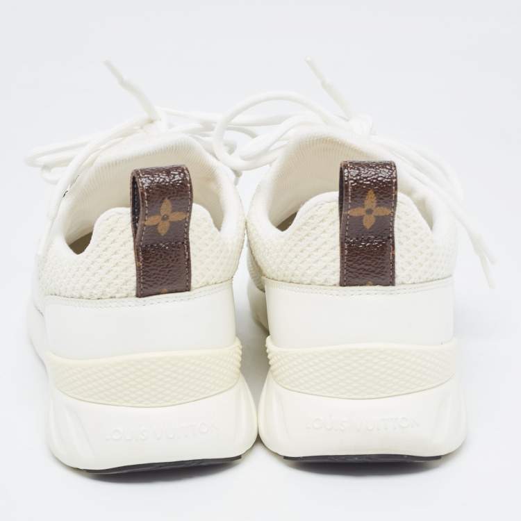 Pre Owned Louis Vuitton White Knit Fabric Aftergame Low Top Sneakers Size 39