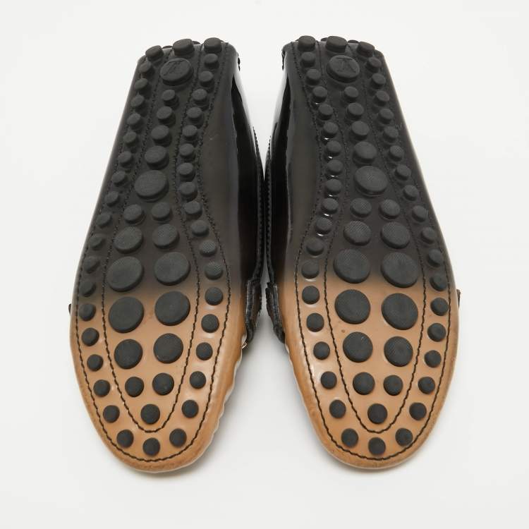 Pre Owned Louis Vuitton Two Tone Patent Oxford Loafers Size 37