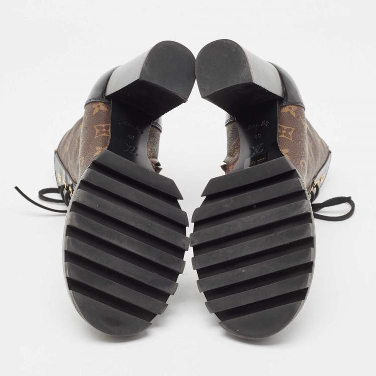 مملوكة مسبقًا Louis Vuitton Brown Monogram  Canvas and Patent Leather Star Trail Ankle Boots Size 40