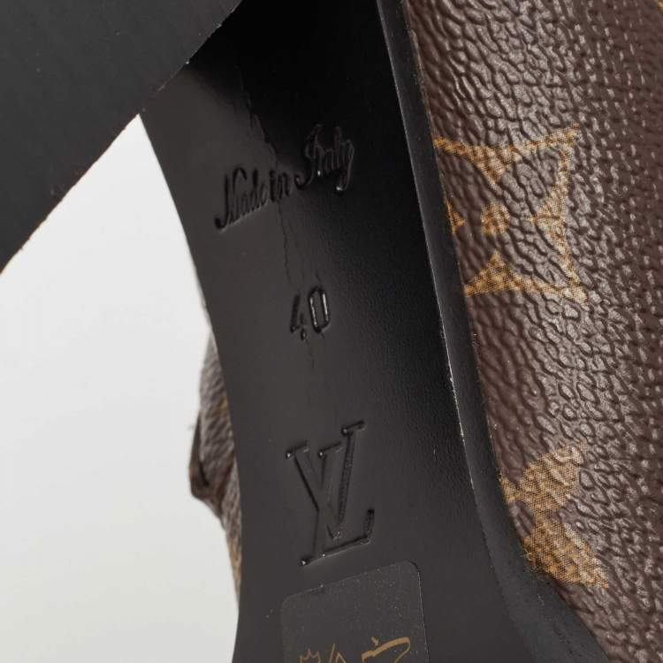 مملوكة مسبقًا Louis Vuitton Brown Monogram  Canvas and Patent Leather Star Trail Ankle Boots Size 40