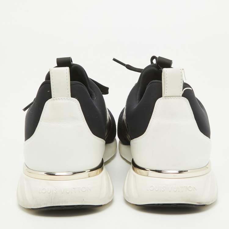 Pre Owned Louis Vuitton Black Mesh and Leather Trainer Sneakers Size 40