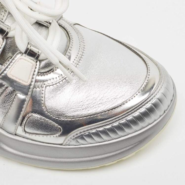 Pre Owned Louis Vuitton Silver Leather Archlight  Sneakers Size 40