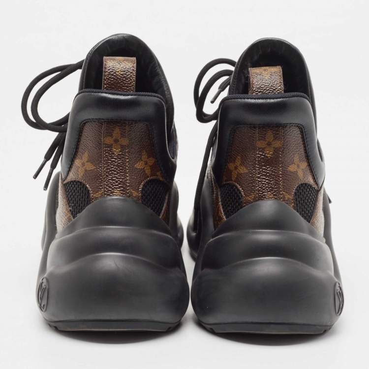 Pre Owned Louis Vuitton Black/Brown Nylon, Leather Archlight Sneakers Size 40